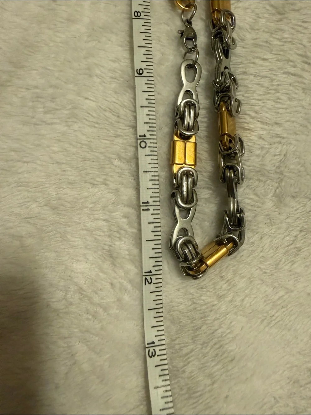 Chamonix Two-Tone Men's Necklace and Bracelet Set in Silver and Gold
